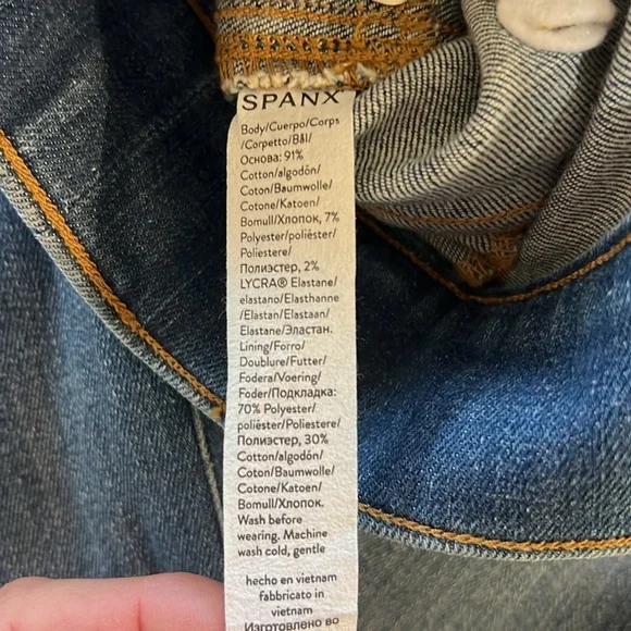 ❌DO NOT BUY ❌Spanx Pull on Flare Jeans Women's vintage Indigo Flared Size M NWT - Picture 13 of 13